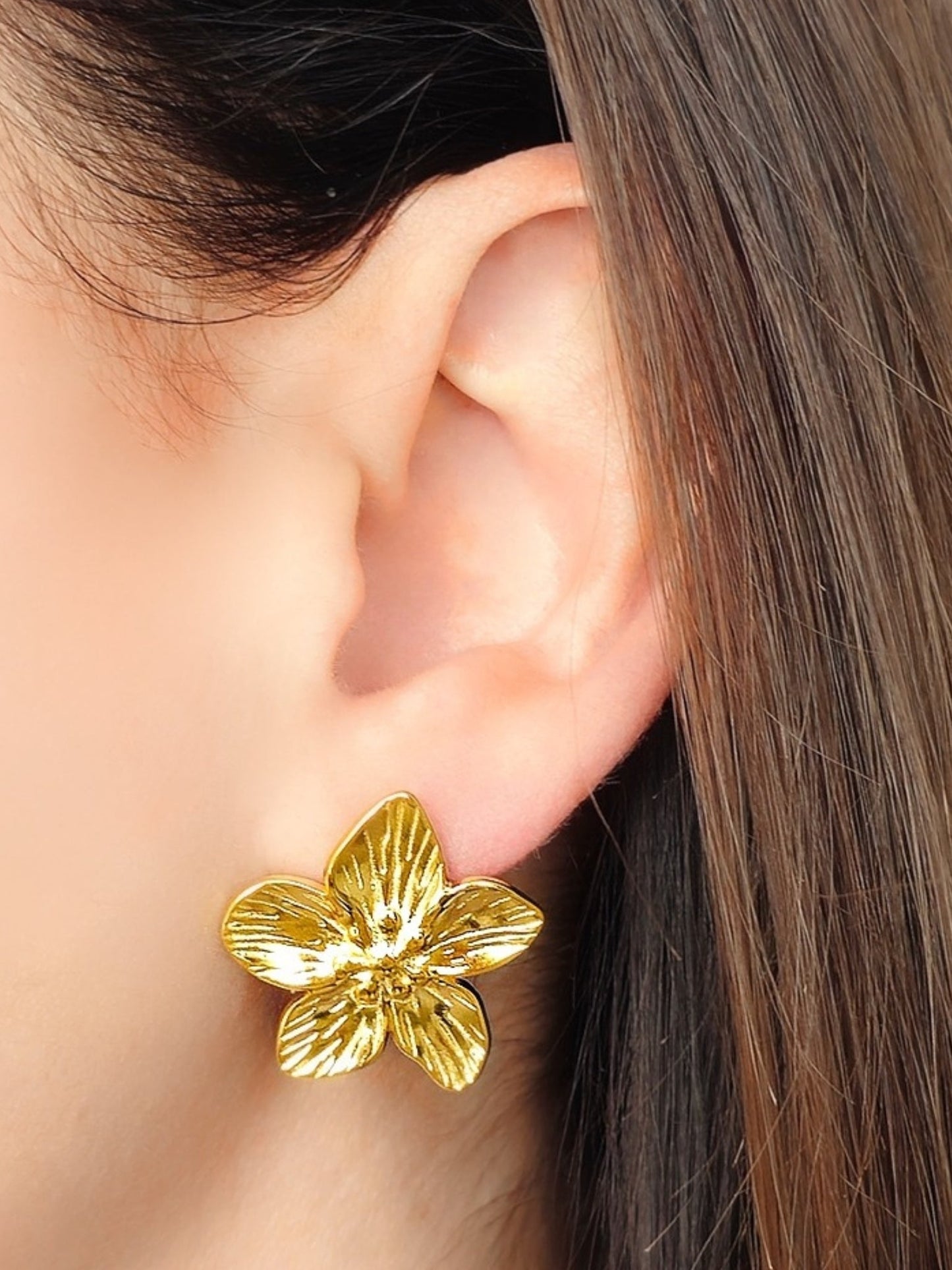 Coppia di Orecchini "Hibiscus” Gold - 333HOPE333