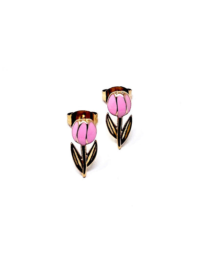 Coppia di Orecchini Lobetti "Tulipano Mini" Gold & Rosa - 333HOPE333