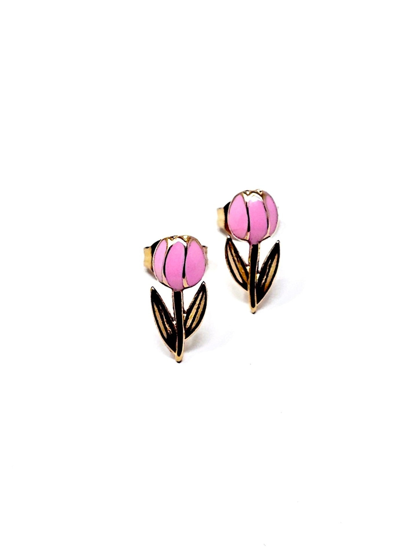 Coppia di Orecchini Lobetti "Tulipano Mini" Gold & Rosa - 333HOPE333