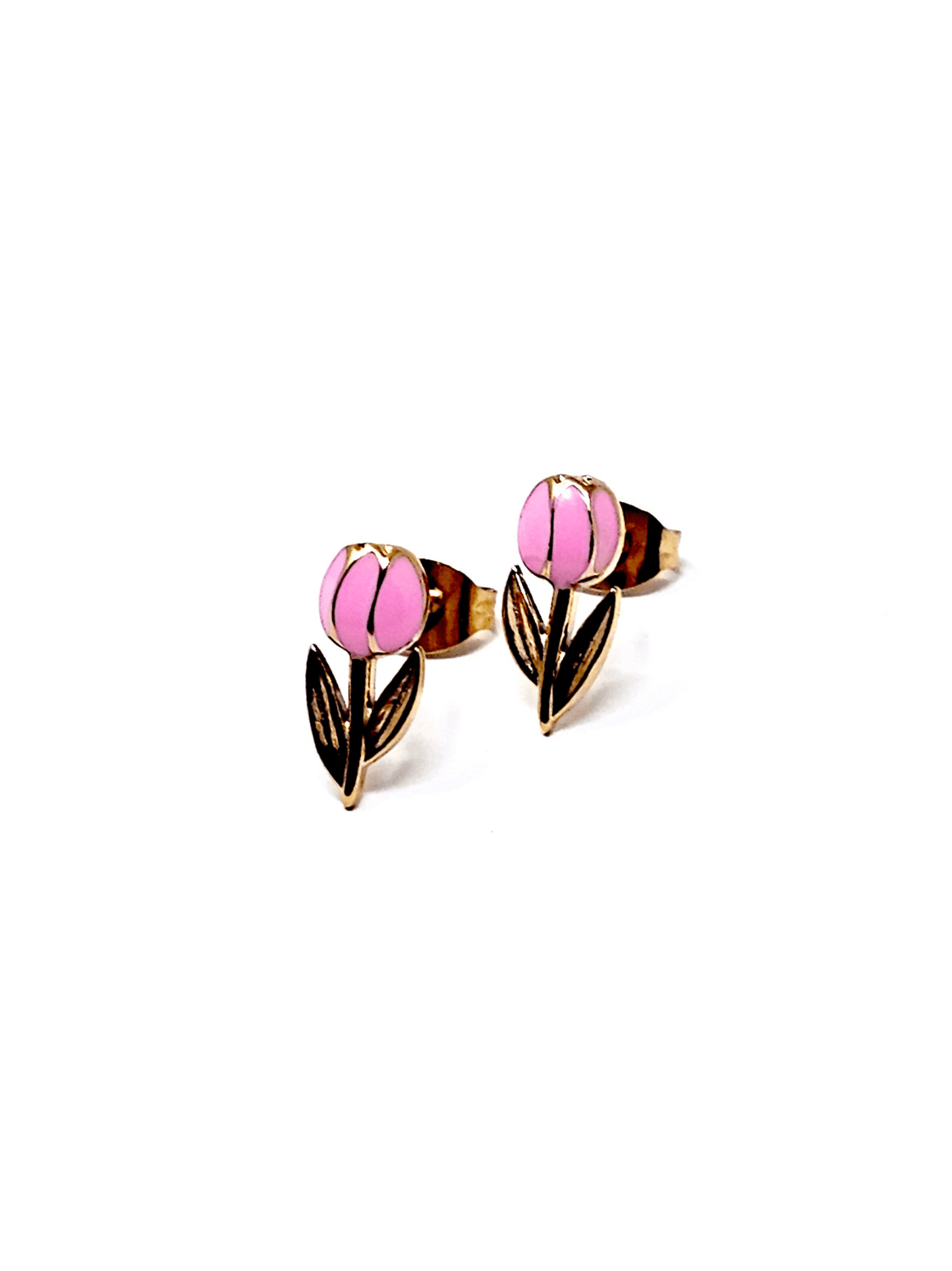Coppia di Orecchini Lobetti "Tulipano Mini" Gold & Rosa - 333HOPE333