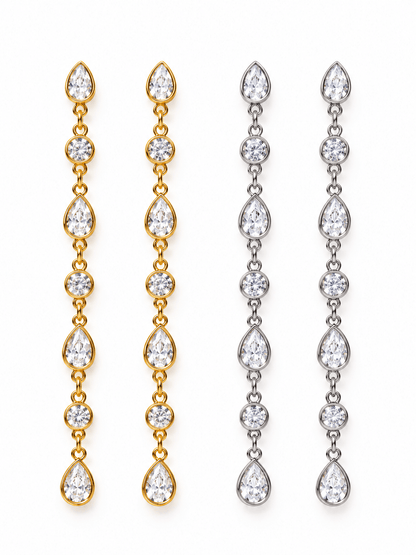 Coppia di Orecchini Pendenti "Rugiada" Gold o Silver - 333HOPE333