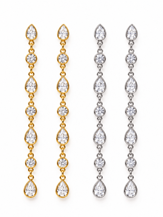 Coppia di Orecchini Pendenti "Rugiada" Gold o Silver - 333HOPE333