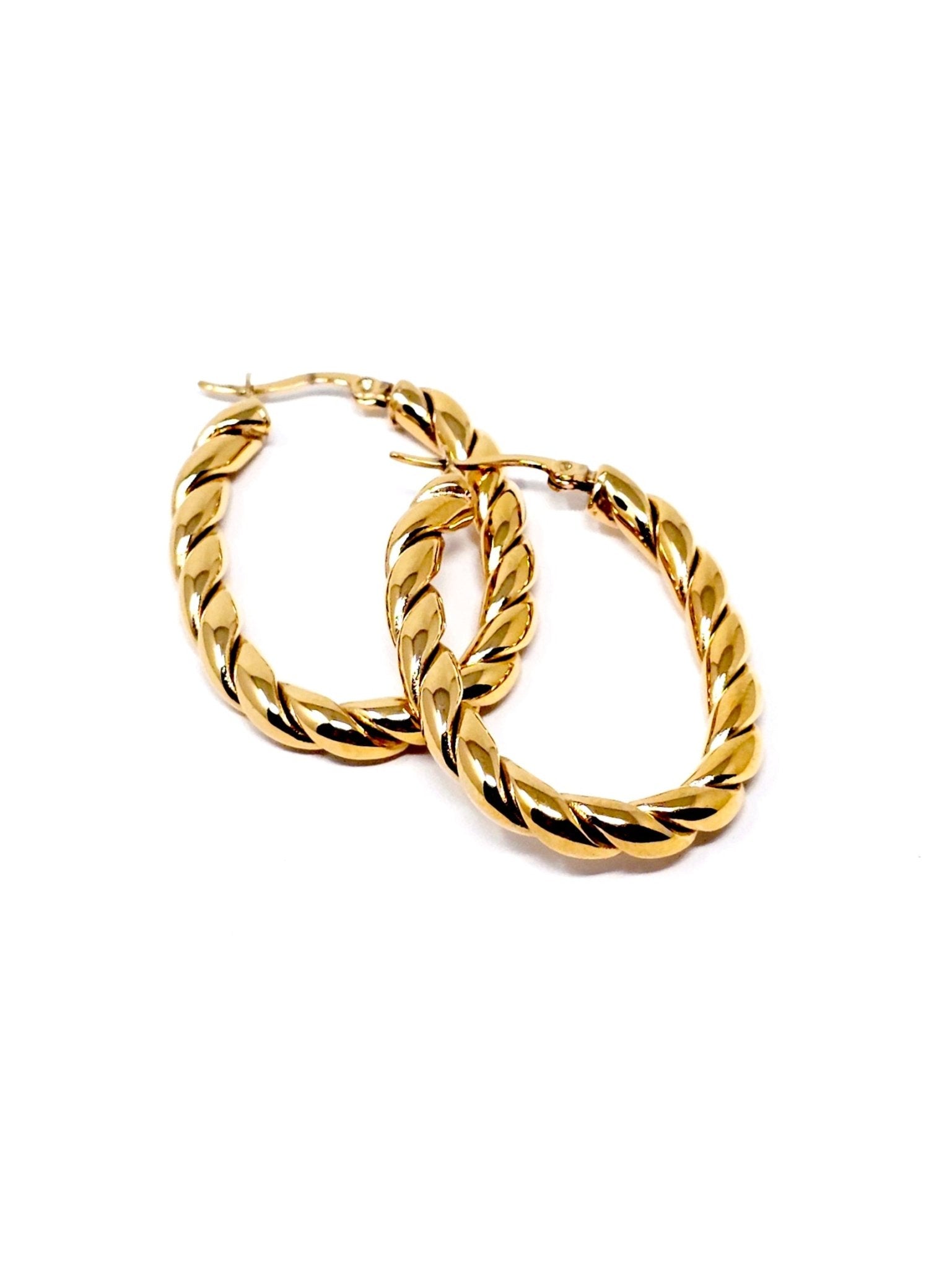 Coppia di Orecchini “Torchon Oval” Gold - 333HOPE333