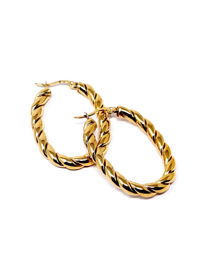 Coppia di Orecchini “Torchon Oval” Gold - 333HOPE333