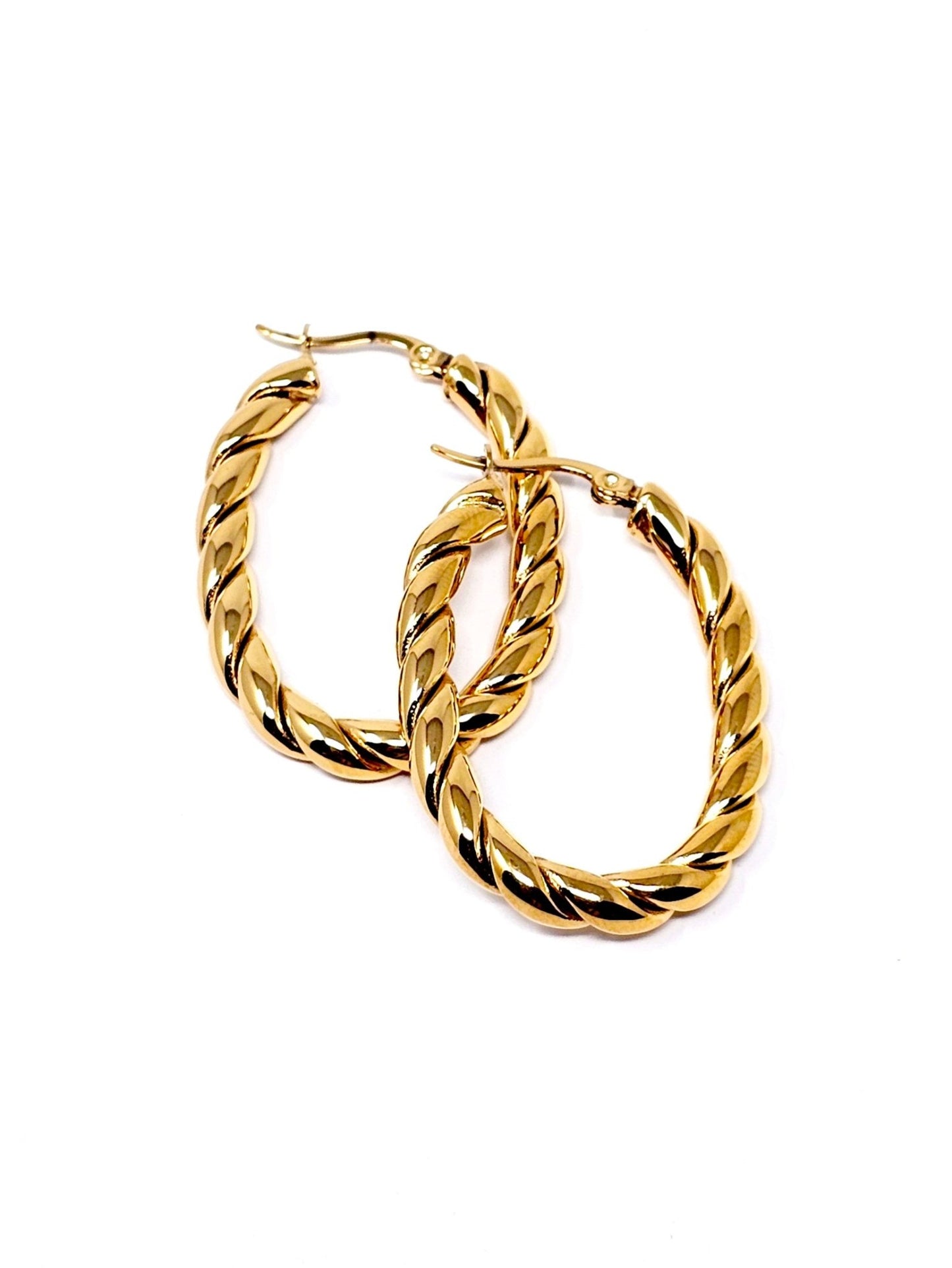 Coppia di Orecchini “Torchon Oval” Gold - 333HOPE333