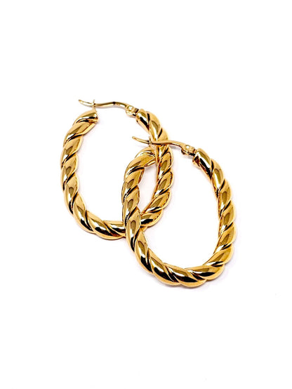 Coppia di Orecchini “Torchon Oval” Gold - 333HOPE333