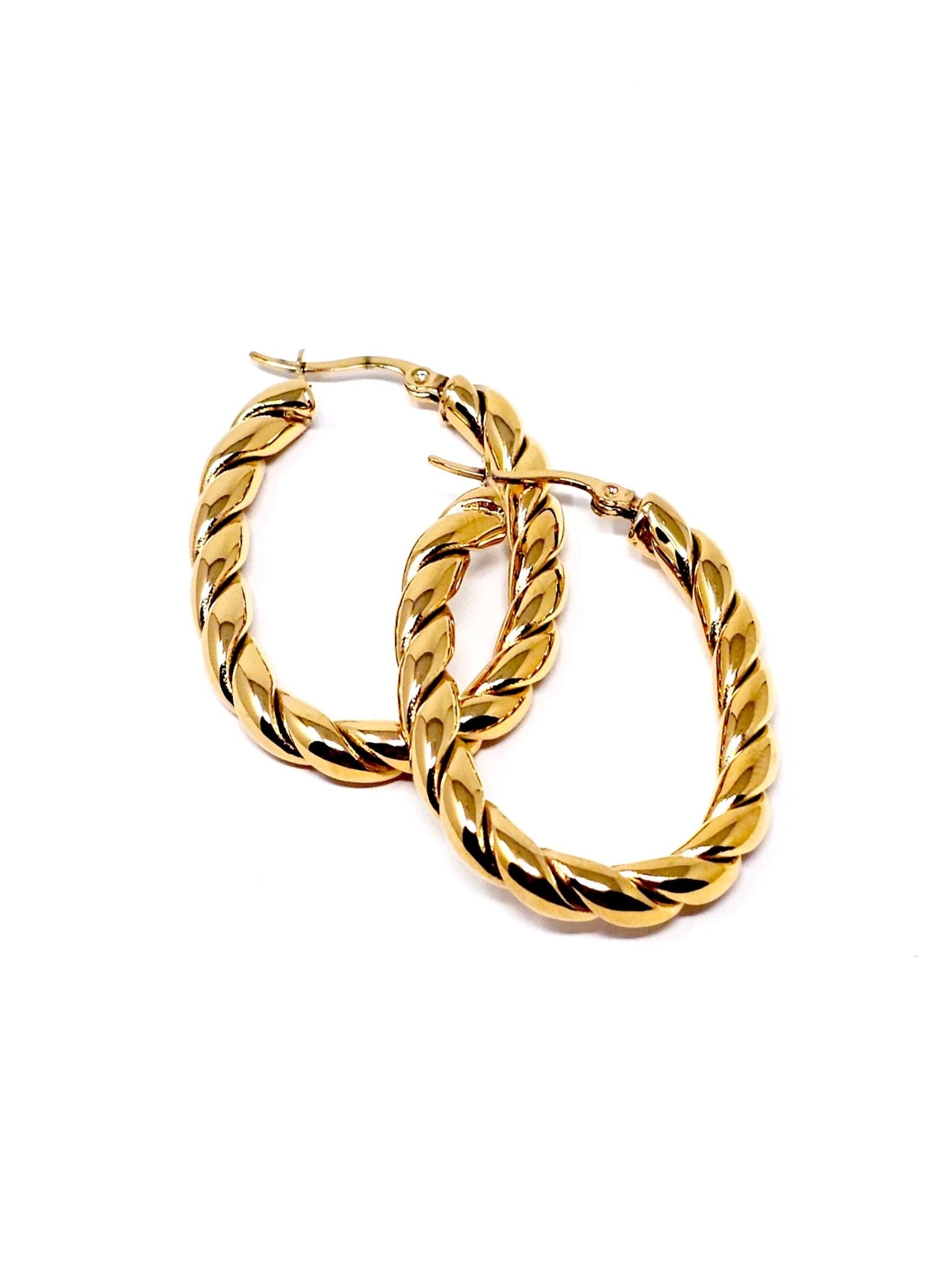 Coppia di Orecchini “Torchon Oval” Gold - 333HOPE333