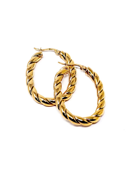 Coppia di Orecchini “Torchon Oval” Gold - 333HOPE333