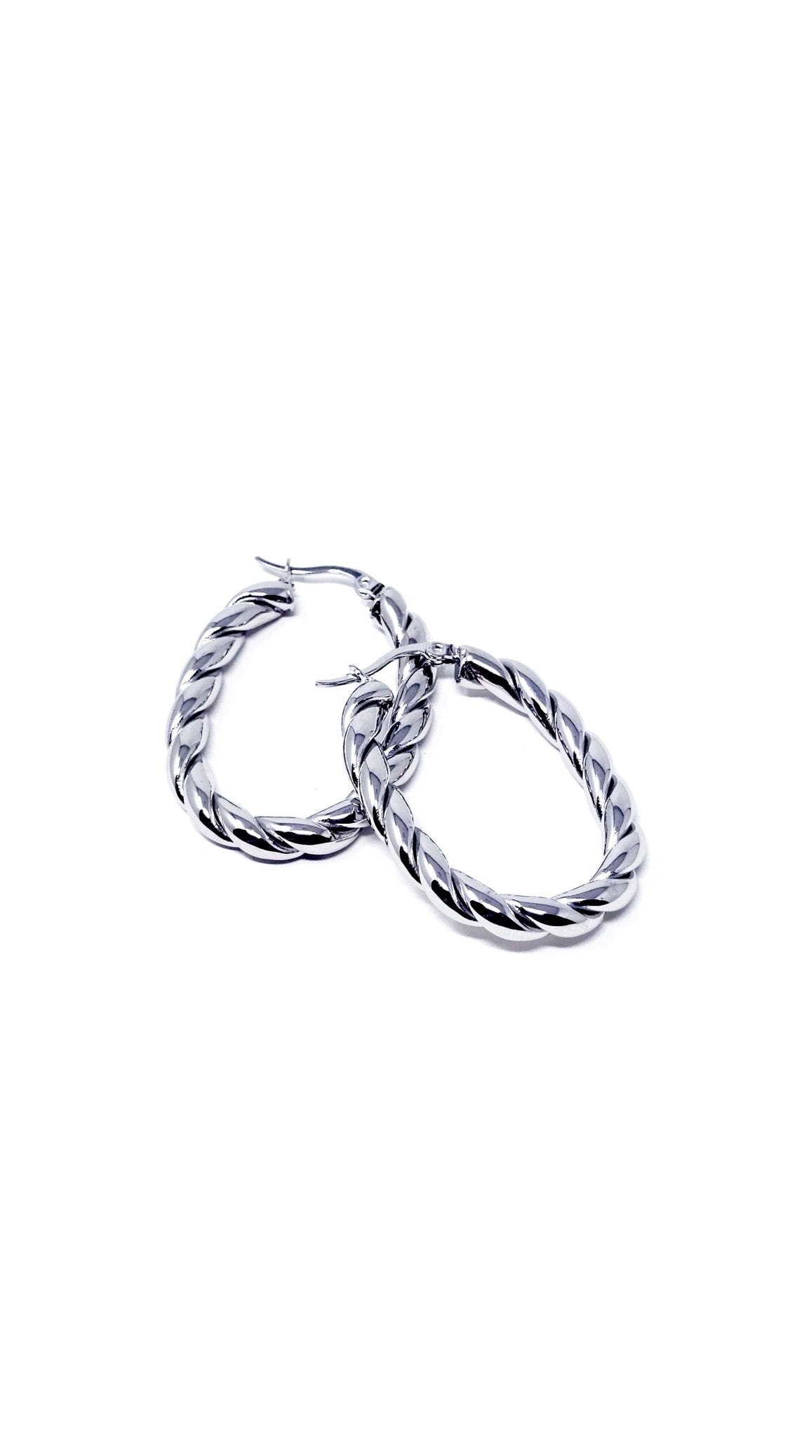 Coppia di Orecchini “Torchon Oval” Silver - 333HOPE333