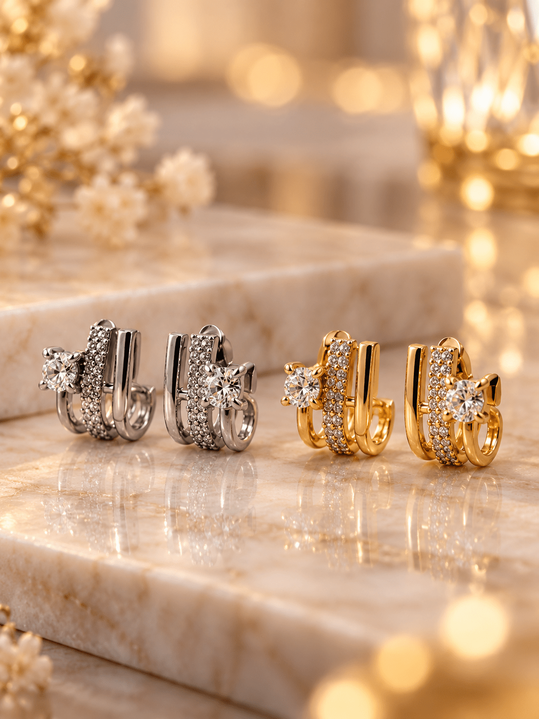 Coppia di Orecchini "Trixy" Gold o Silver - 333HOPE333