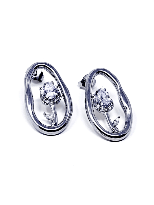 Coppia di Orecchini "Tulipano Light" Silver - 333HOPE333