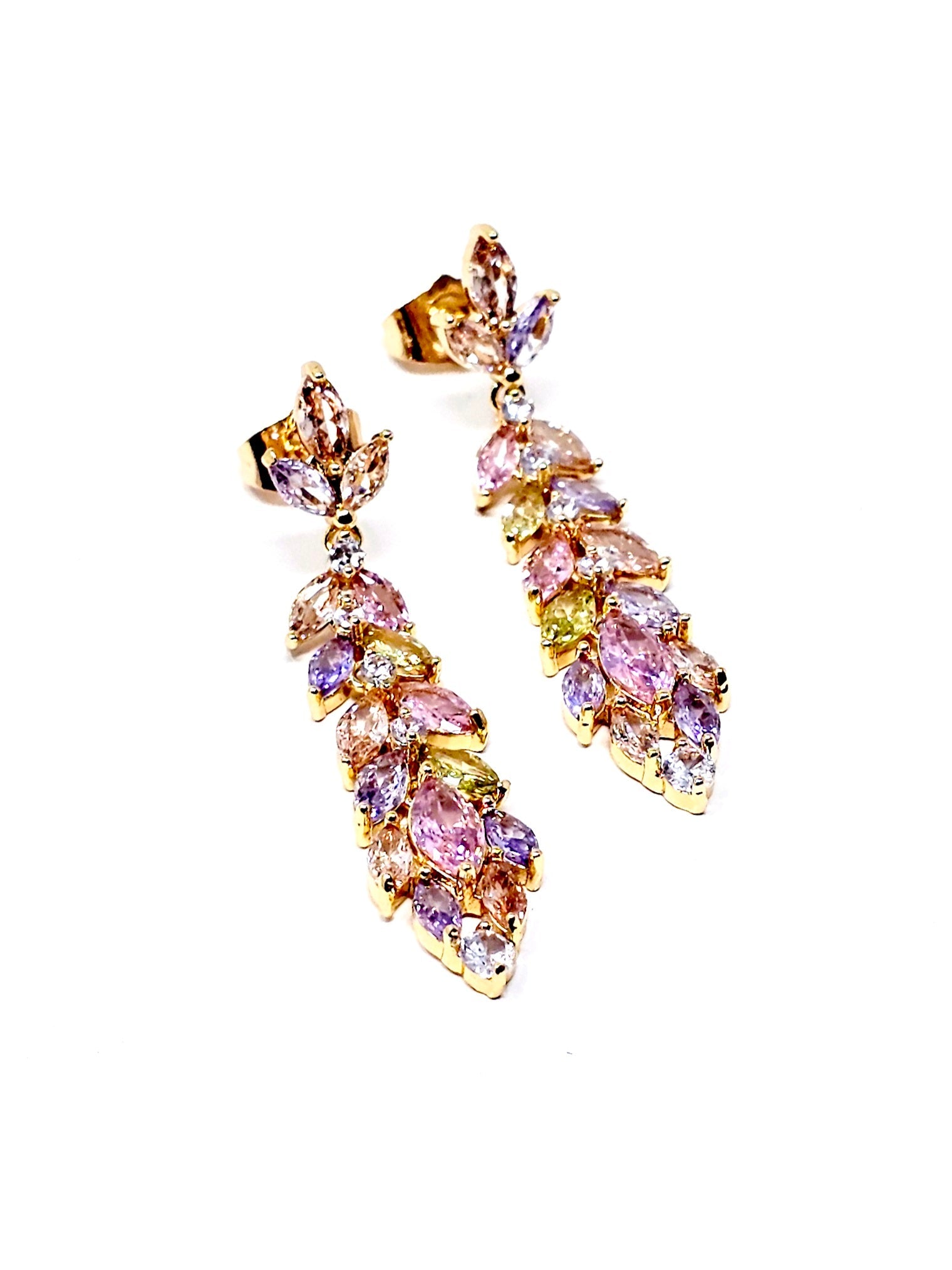 Coppia di Pendenti “Rowan” Gold con Pietre Pastel Colors - 333HOPE333