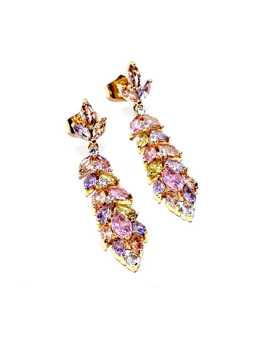 Coppia di Pendenti “Rowan” Gold con Pietre Pastel Colors - 333HOPE333