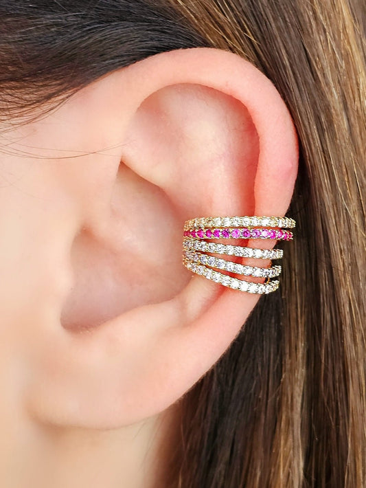 Ear Cuff "Ilary Pink Shades" Gold - 333HOPE333