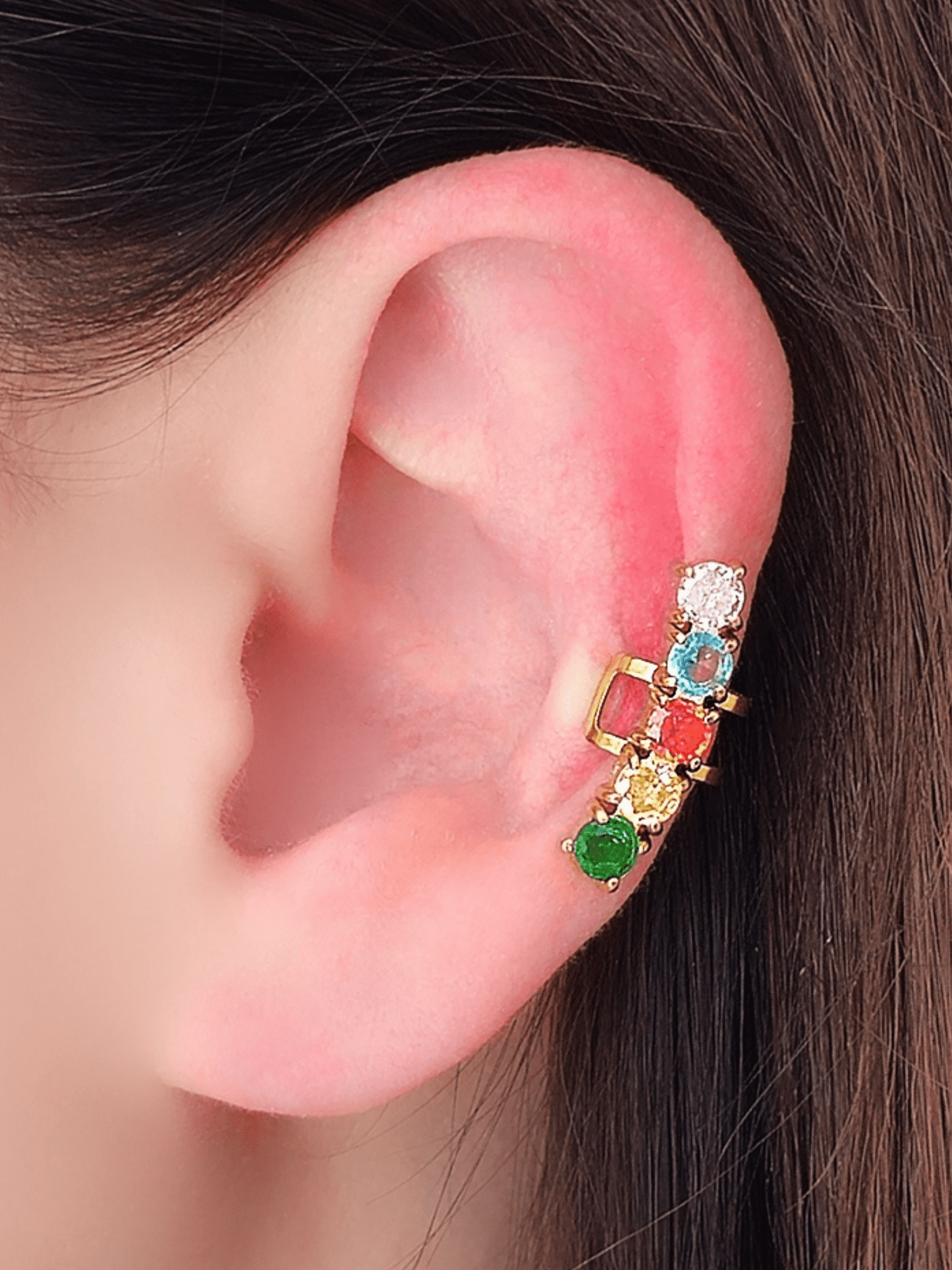 Ear Cuff "Scia di Luce" Gold & Multicolor - 333HOPE333