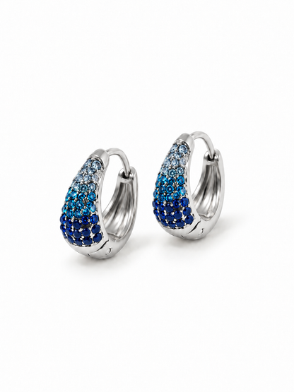Coppia di Mini Hoops "Simona Pavé" Silver