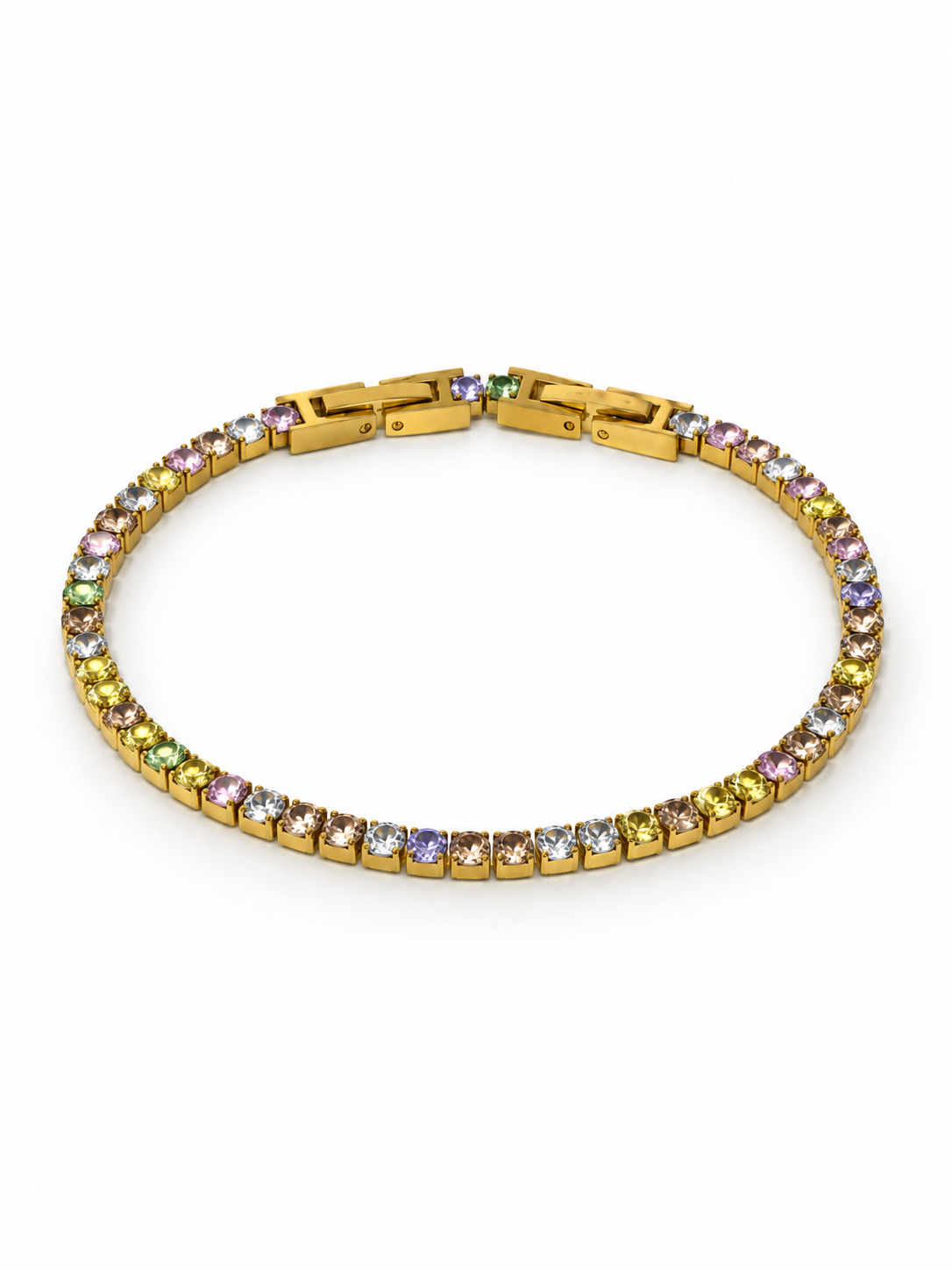 Bracciale Tennis Gold con Pietre Pastel Colors