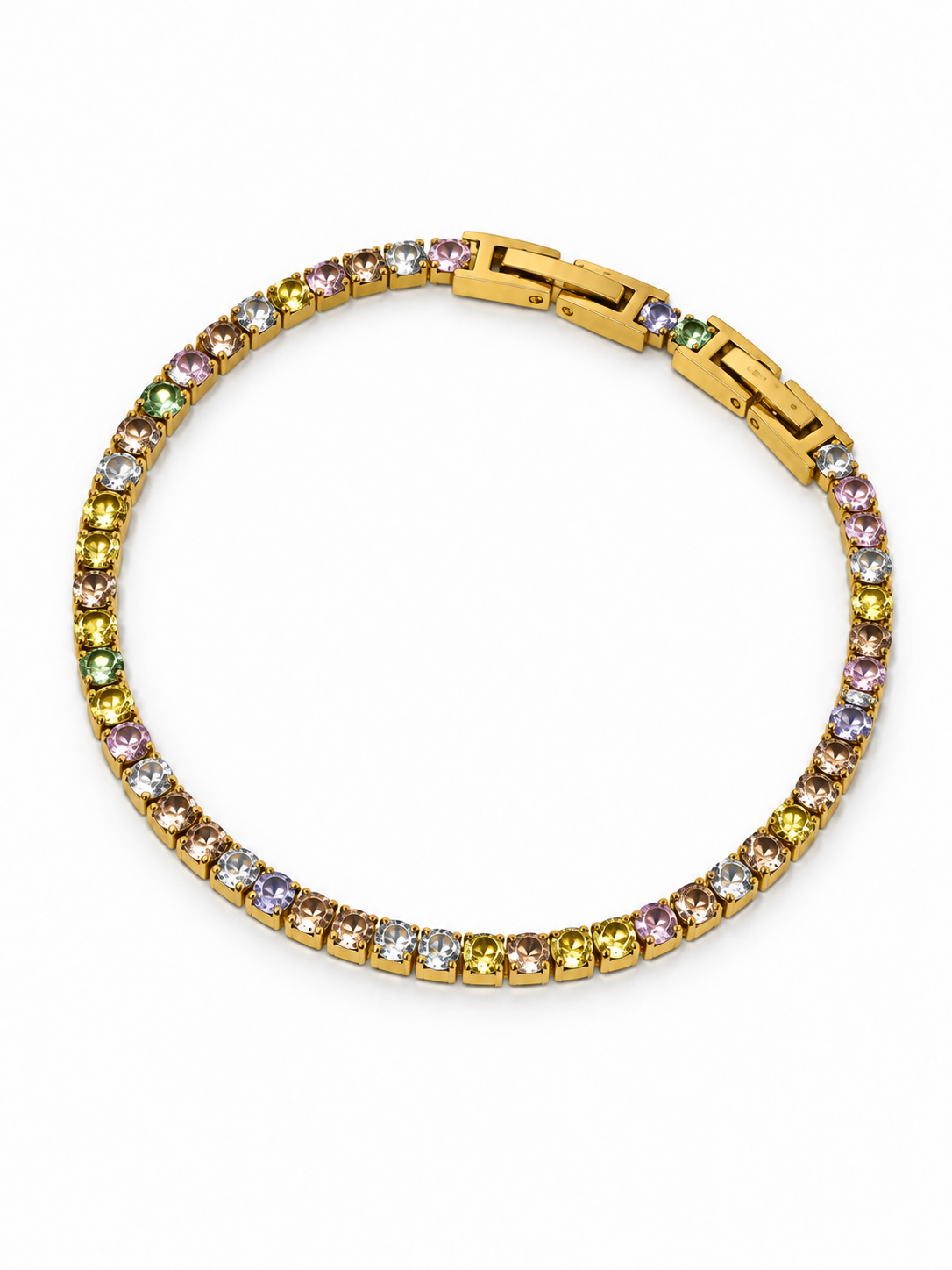 Bracciale Tennis Gold con Pietre Pastel Colors
