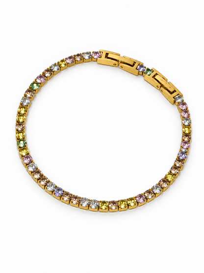Bracciale Tennis Gold con Pietre Pastel Colors