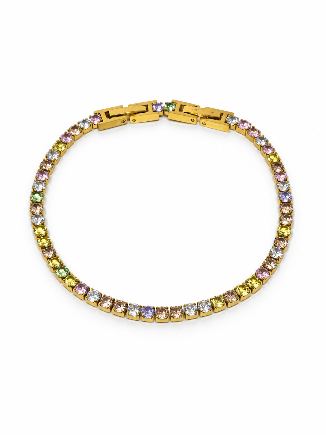Bracciale Tennis Gold con Pietre Pastel Colors