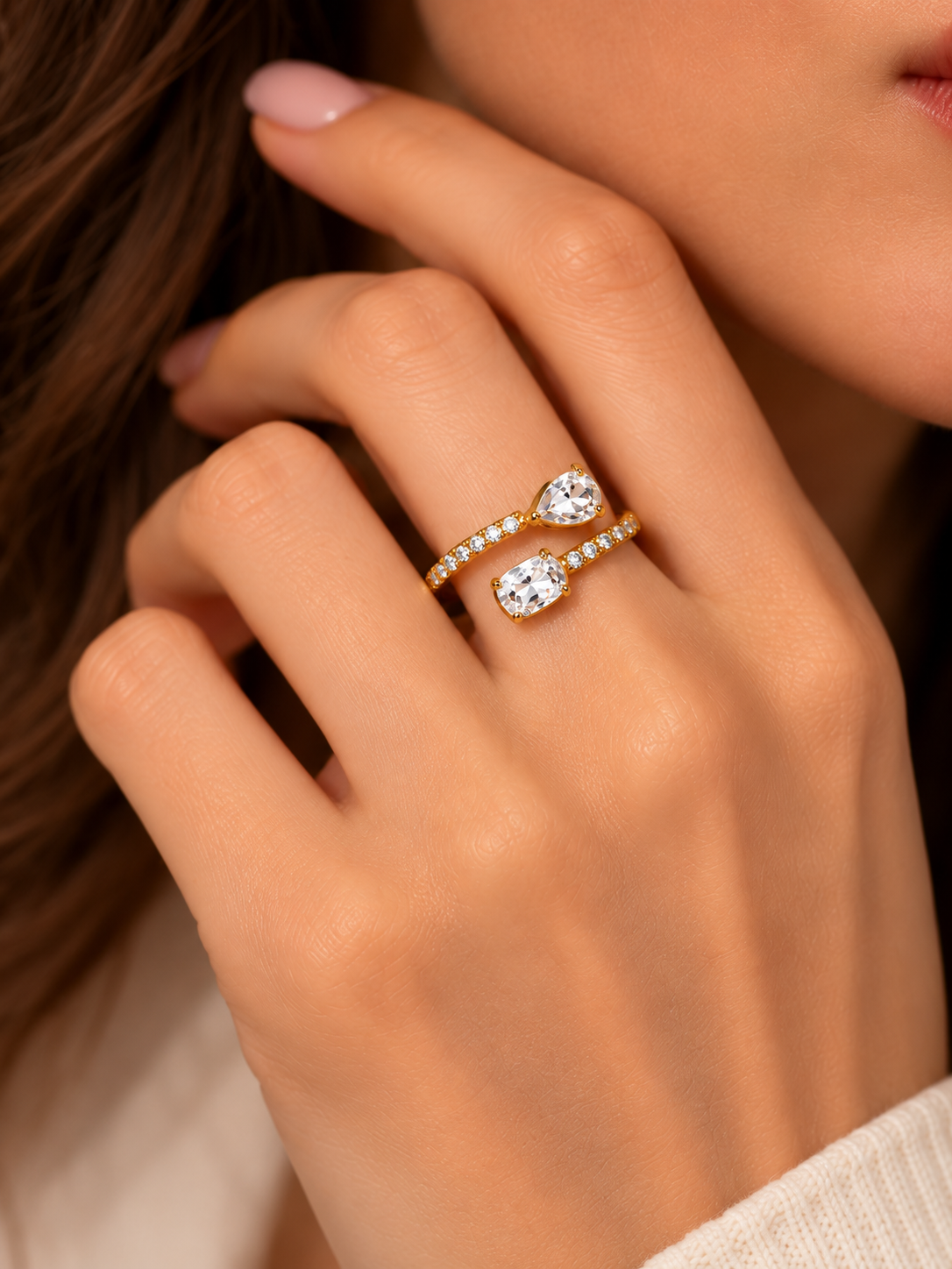 Anello Regolabile "Venere" Gold o Silver