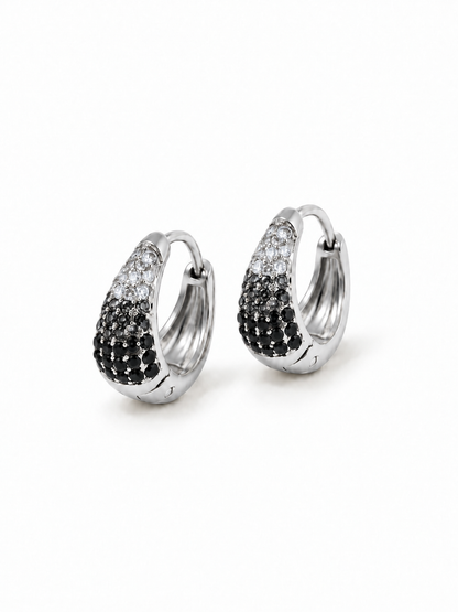 Coppia di Mini Hoops "Simona Pavé" Silver