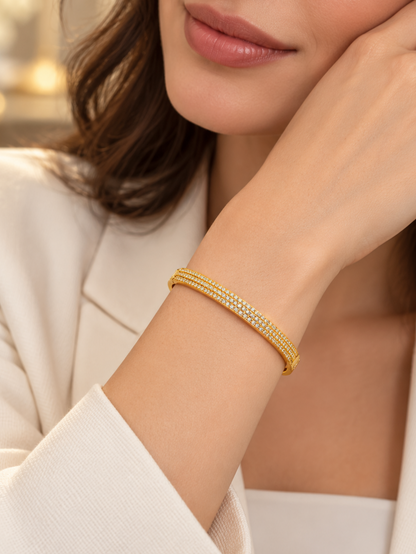 Bracciale Bangle "Linea Pavé" Gold o Silver (Copia)