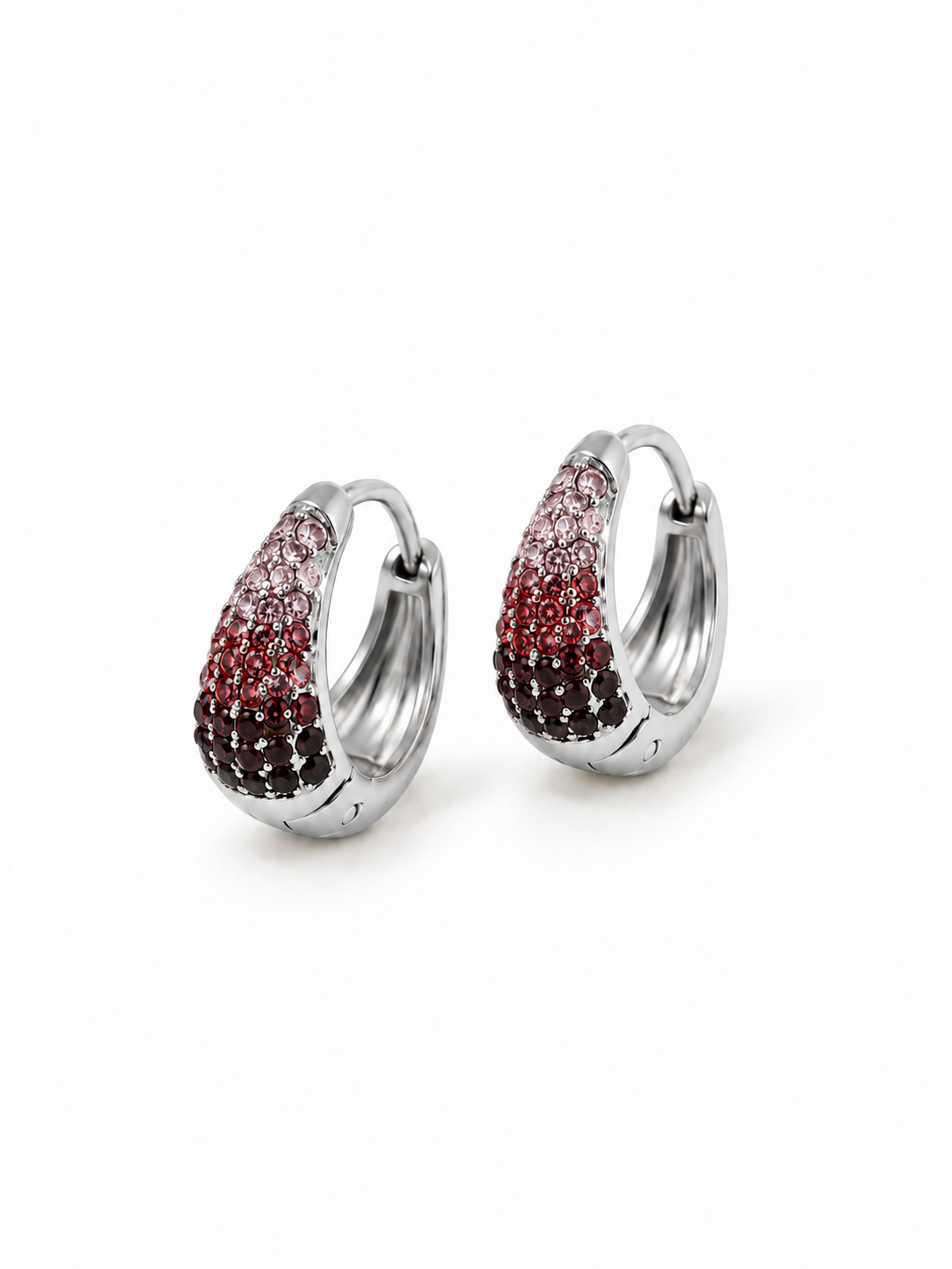Coppia di Mini Hoops "Simona Pavé" Silver