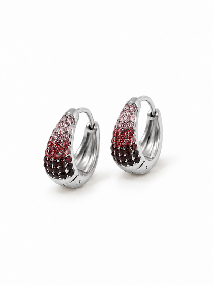 Coppia di Mini Hoops "Simona Pavé" Silver