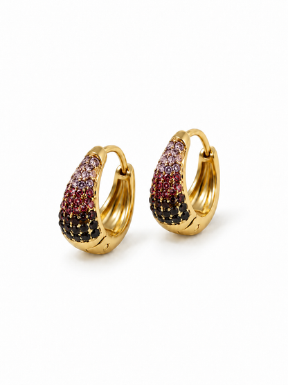 Coppia di Mini Hoops "Simona Pavé" Gold