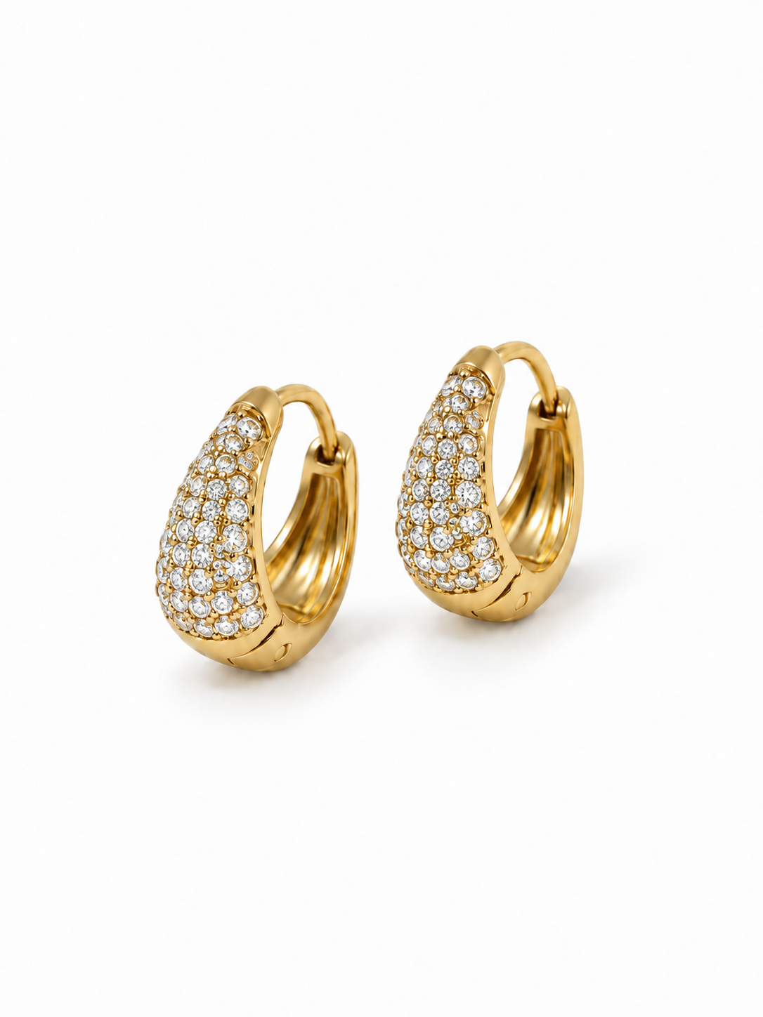 Coppia di Mini Hoops "Simona Pavé" Gold