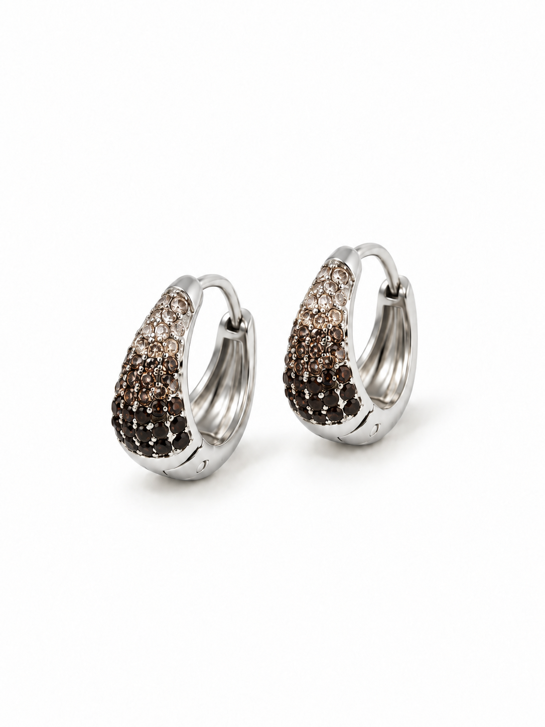 Coppia di Mini Hoops "Simona Pavé" Silver
