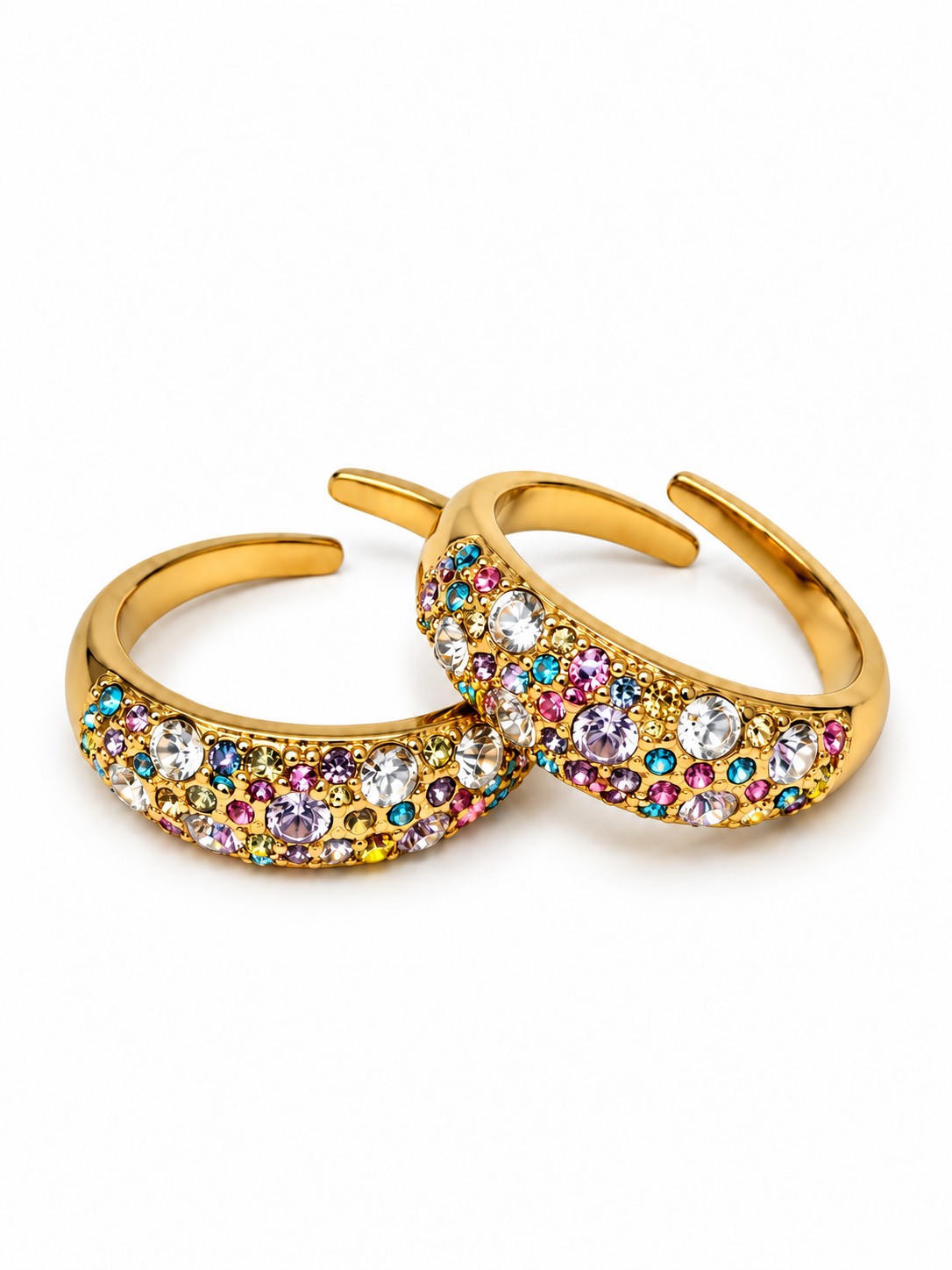 Anello Regolabile "Artemide" Gold con Pietre Pastel Colors