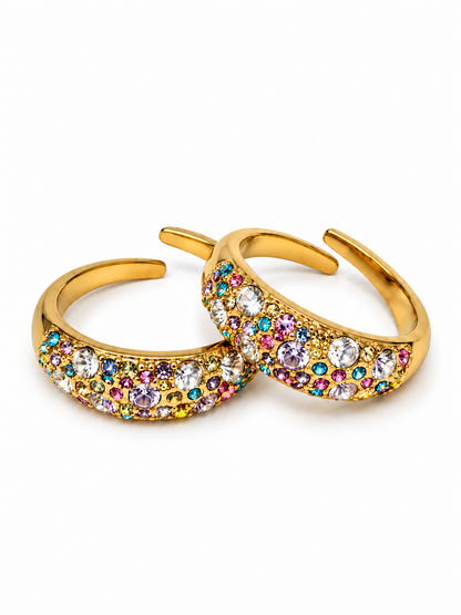 Anello Regolabile "Artemide" Gold con Pietre Pastel Colors