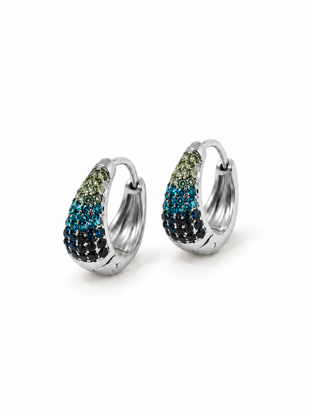 Coppia di Mini Hoops "Simona Pavé" Silver
