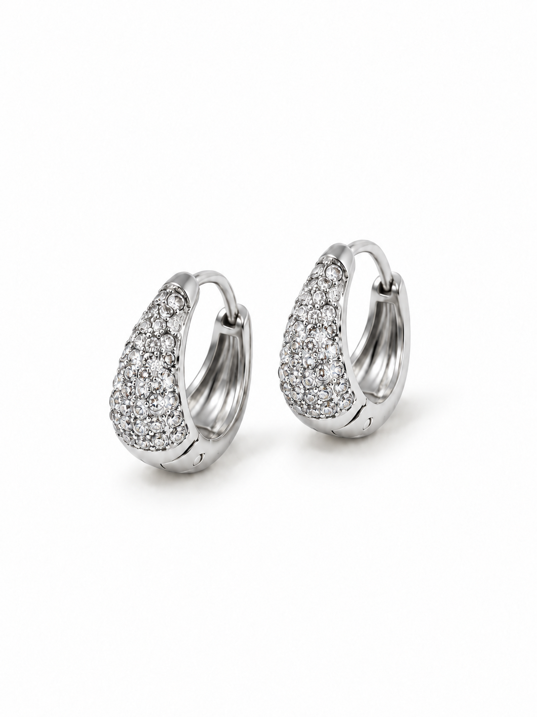 Coppia di Mini Hoops "Simona Pavé" Silver