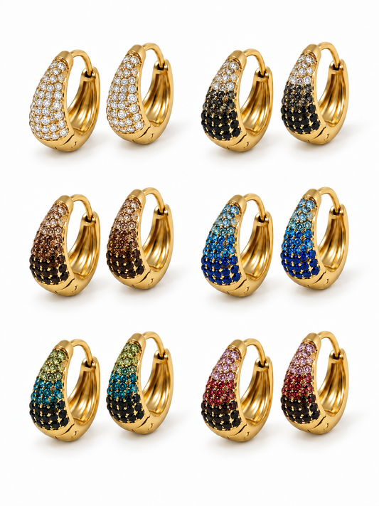 Coppia di Mini Hoops "Simona Pavé" Gold
