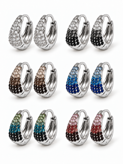 Coppia di Mini Hoops "Simona Pavé" Silver