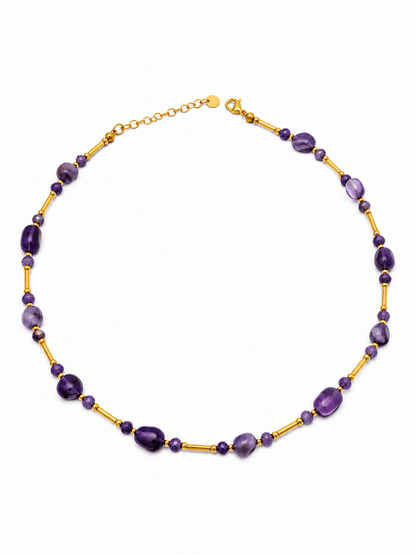 Girocollo "Autunno" con Pietre Naturali - Viola o Blu - 333HOPE333