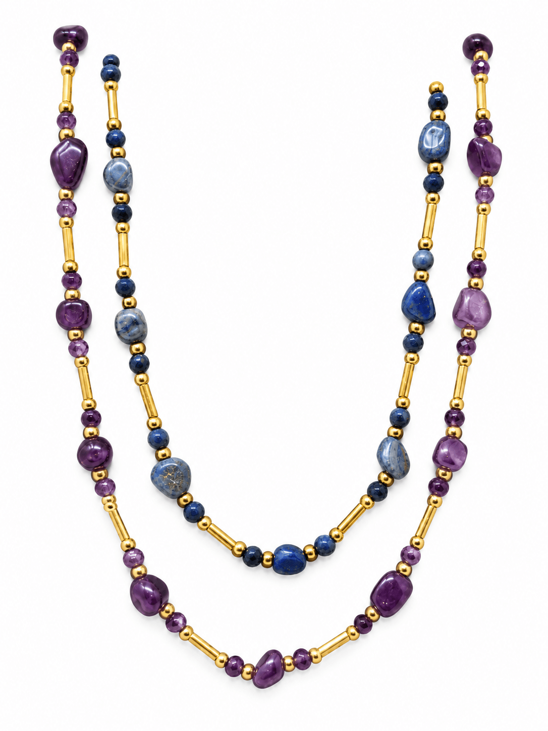 Girocollo "Autunno" con Pietre Naturali - Viola o Blu - 333HOPE333