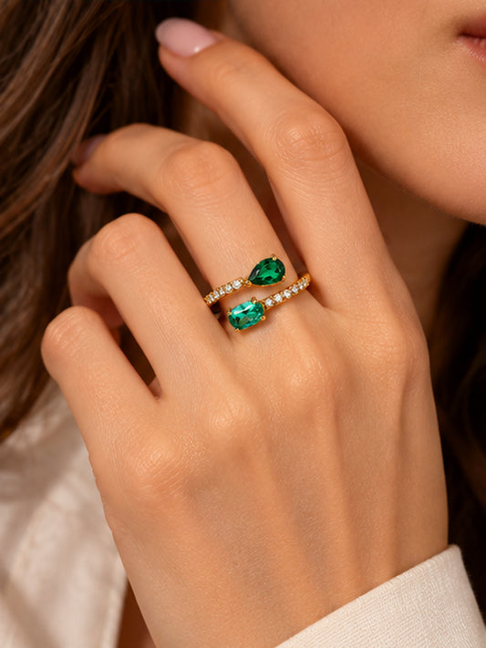 Anello Regolabile "Venere" Gold con Pietre Colorate