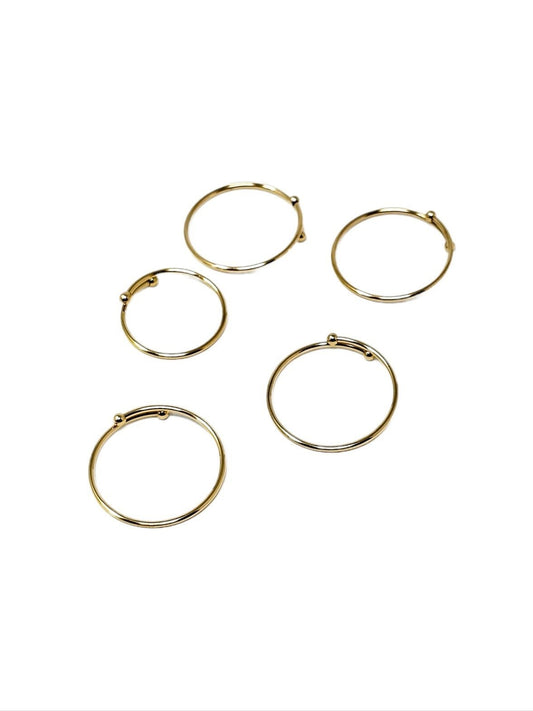 Set di 5 Fedine Regolabili “Basic" Gold - 333HOPE333