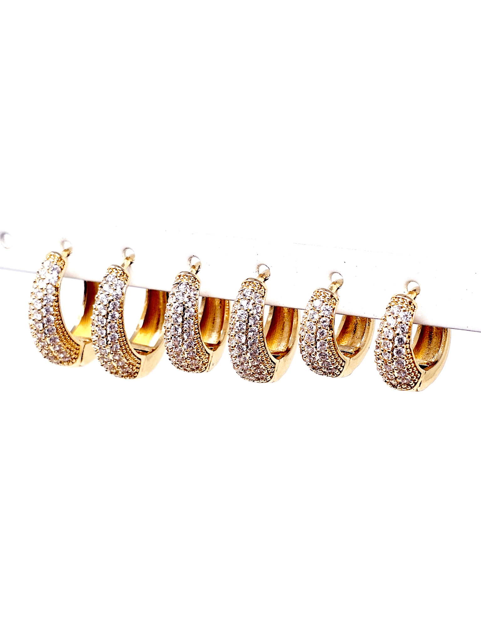 Set di 6 Mini Hoops a Goccia "Simona Pavé" Gold - 333HOPE333