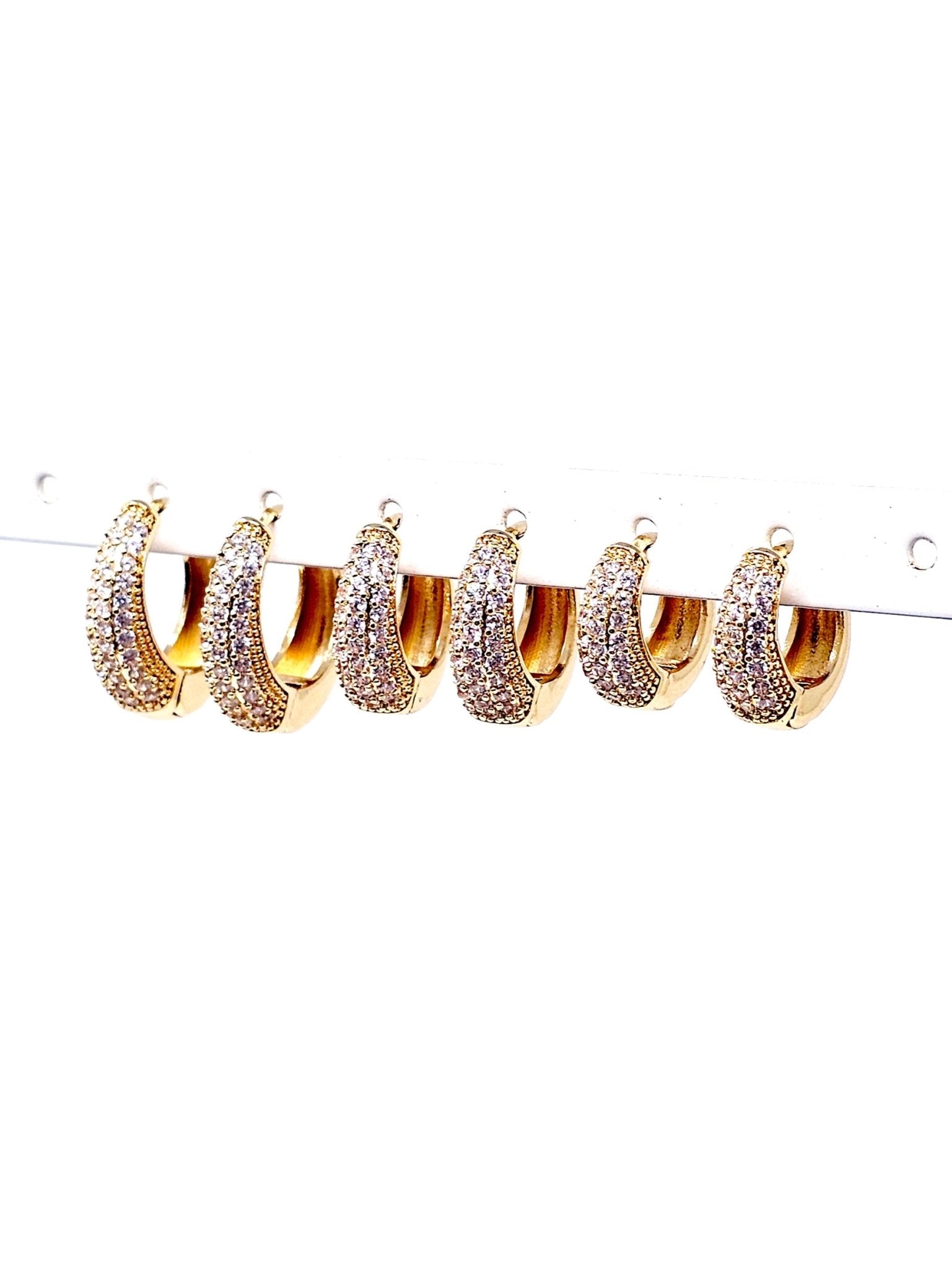 Set di 6 Mini Hoops a Goccia "Simona Pavé" Gold - 333HOPE333