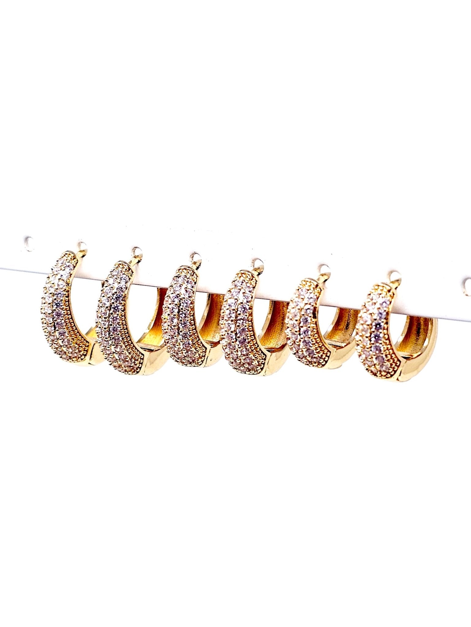 Set di 6 Mini Hoops a Goccia "Simona Pavé" Gold - 333HOPE333