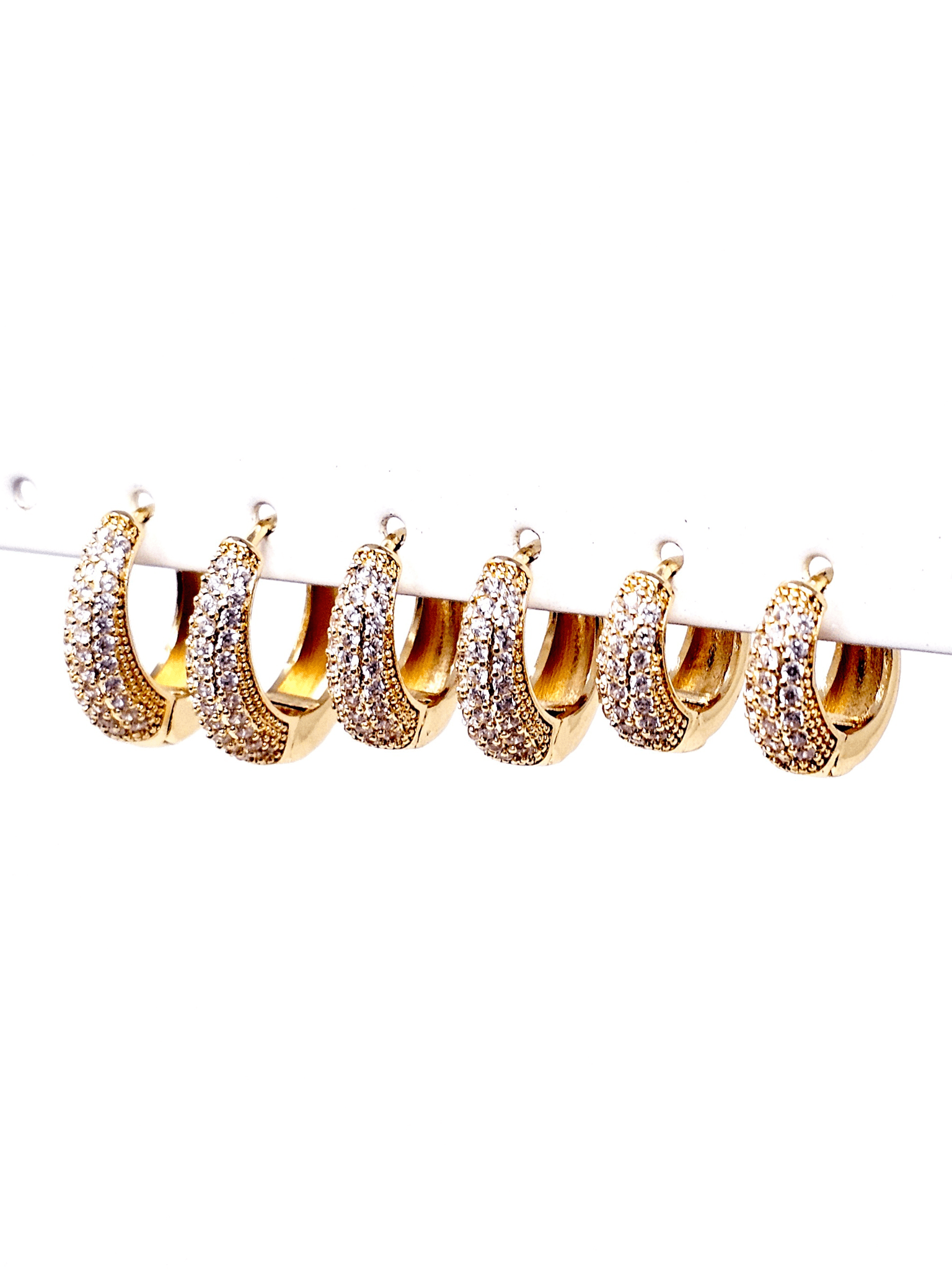 Set di 6 Mini Hoops a Goccia "Simona Pavé" Gold - 333HOPE333