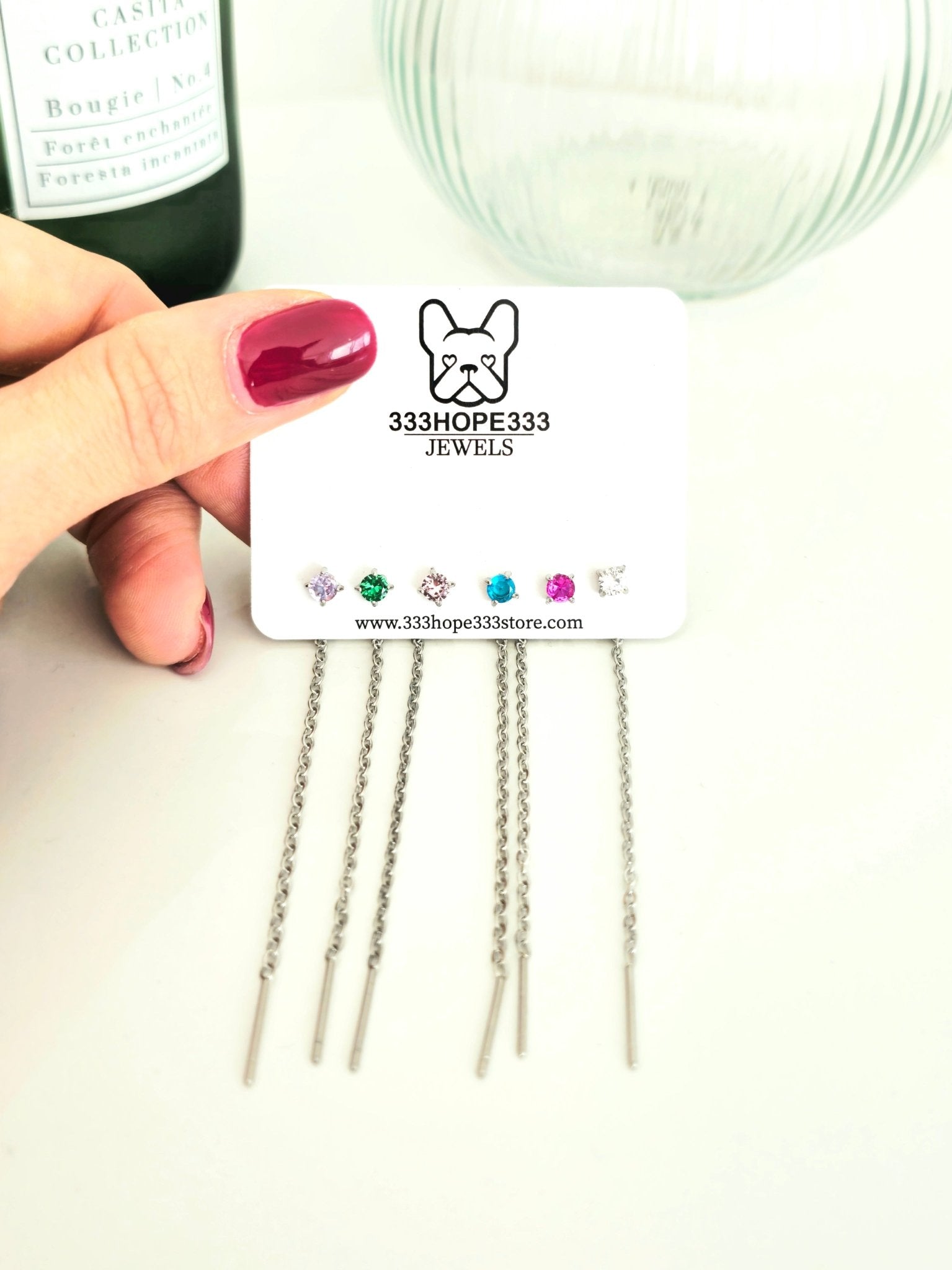 Set di 6 "Punti Luce Chain" Silver con Pietre Multicolor - 333HOPE333