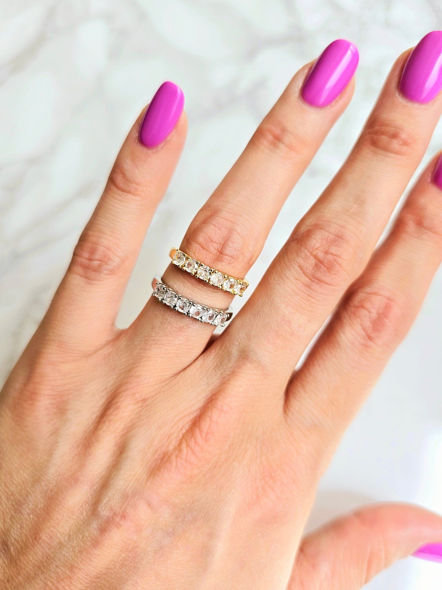 Veretta Regolabile a 6 pietre da 3 mm. Gold o Silver - 333HOPE333