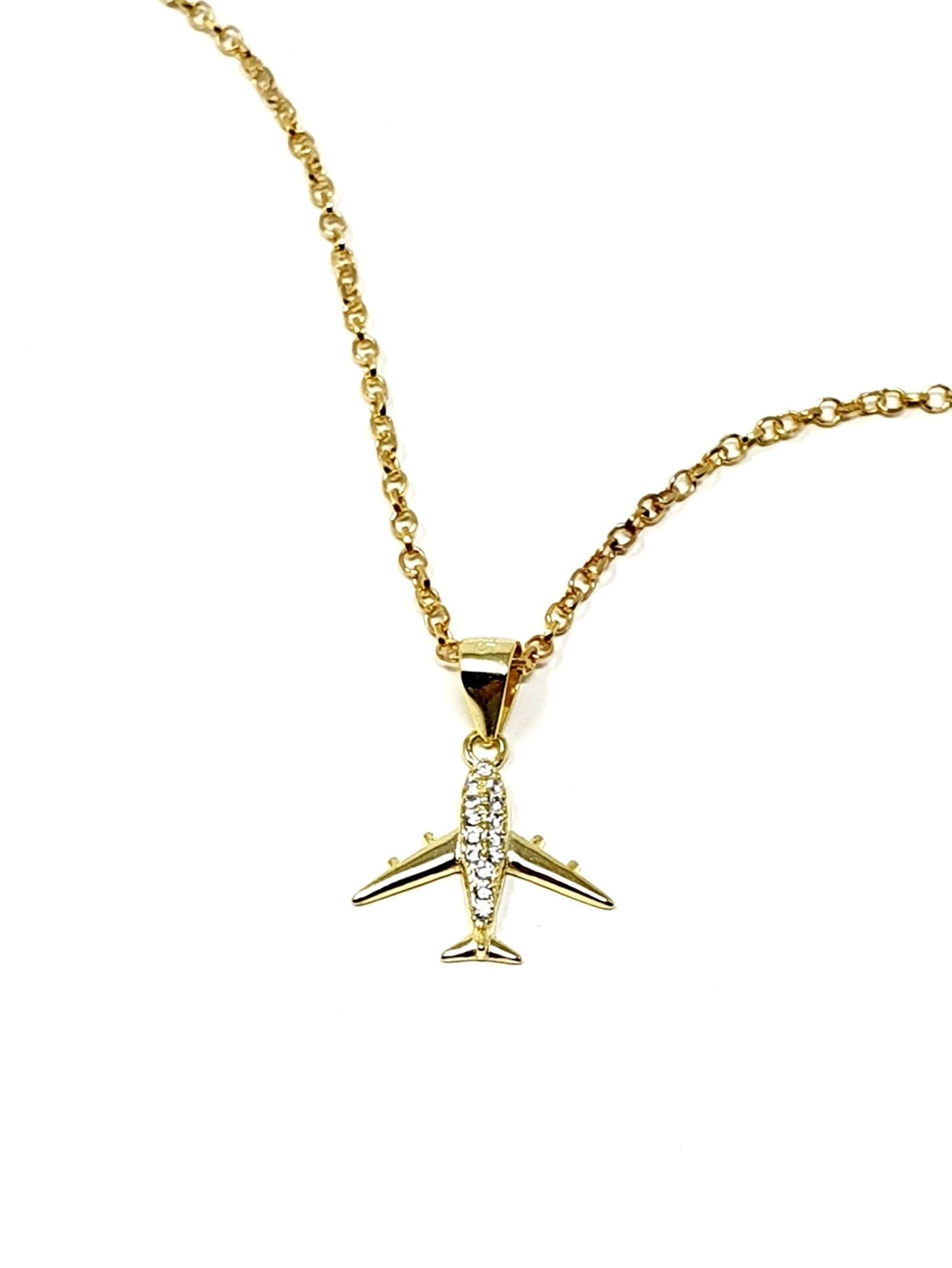ARGENTO 925 PLACCATO IN ORO 18 Kt - Collana "I Love to Fly" - 333HOPE333