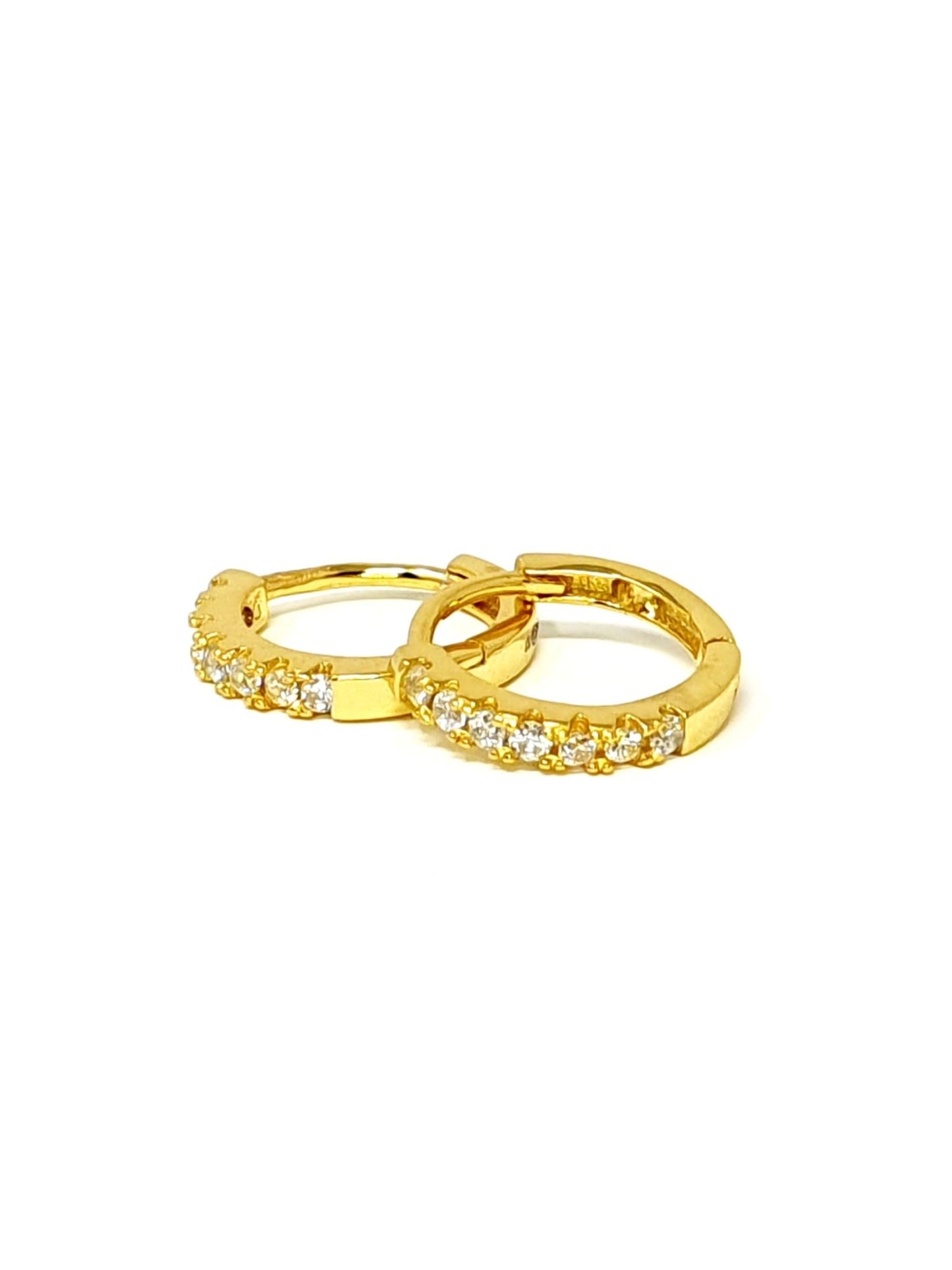 ARGENTO 925 PLACCATO ORO 18 Kt - Coppia di Mini Hoops "Giuly" - 333HOPE333